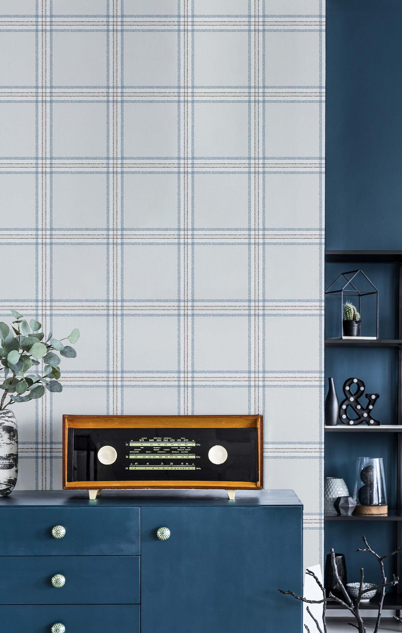 Vliesová tapeta na zeď, šedo-modrá, imitace látky, 38415, Top Stripes, Parato by Cristiana Masi