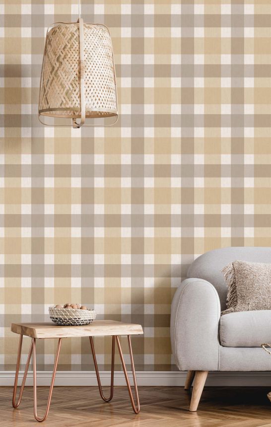 Vliesová tapeta na zeď, šedo-béžová, imitace látky, 38422, Top Stripes, Parato by Cristiana Masi