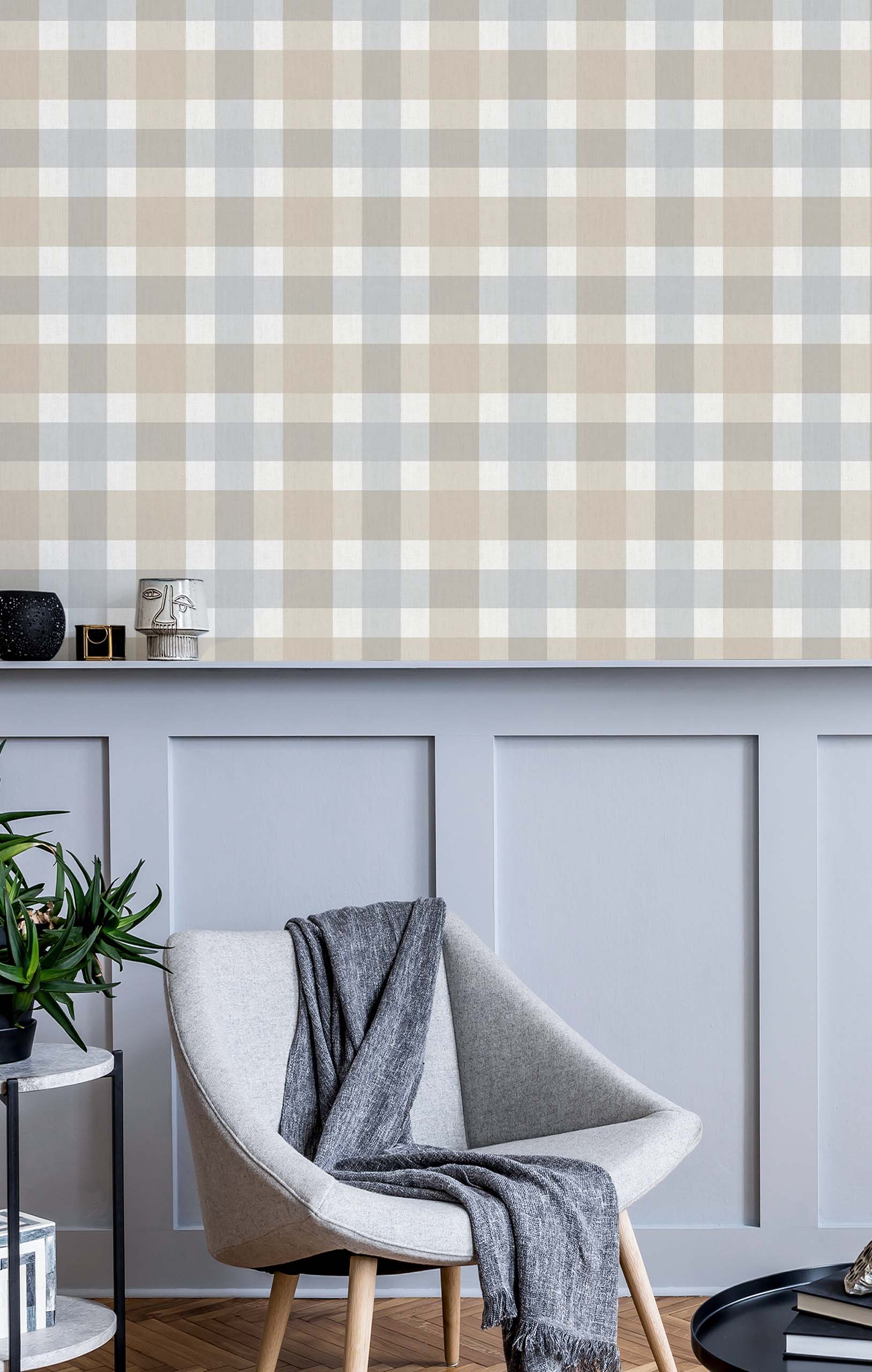 Vliesová tapeta na zeď, béžovo-modrá, imitace látky, 38423, Top Stripes, Parato by Cristiana Masi