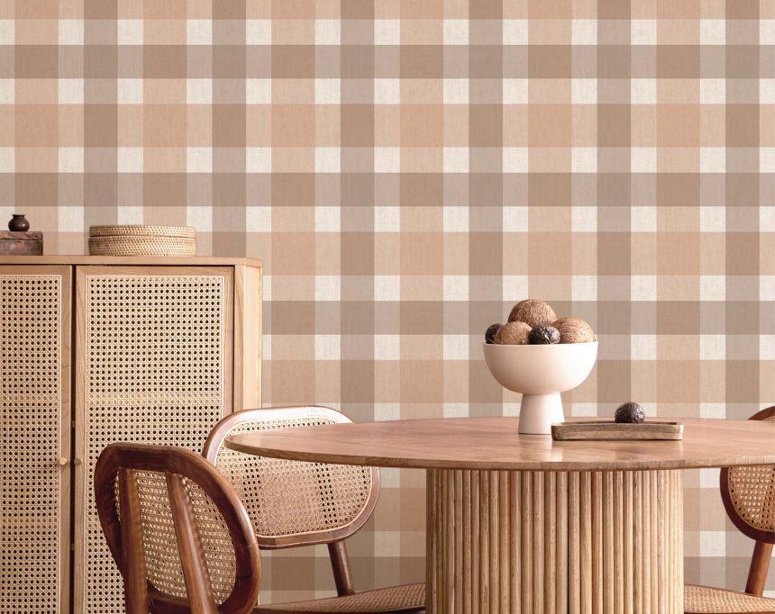 Vliesová tapeta na zeď, hnědá, imitace látky, 38424, Top Stripes, Parato by Cristiana Masi