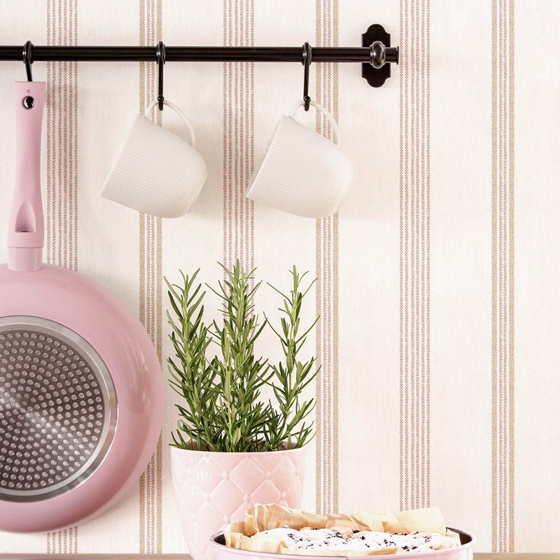 Vliesová tapeta na zeď, růžová, imitace látky, pruhy, 38428, Top Stripes, Parato by Cristiana Masi