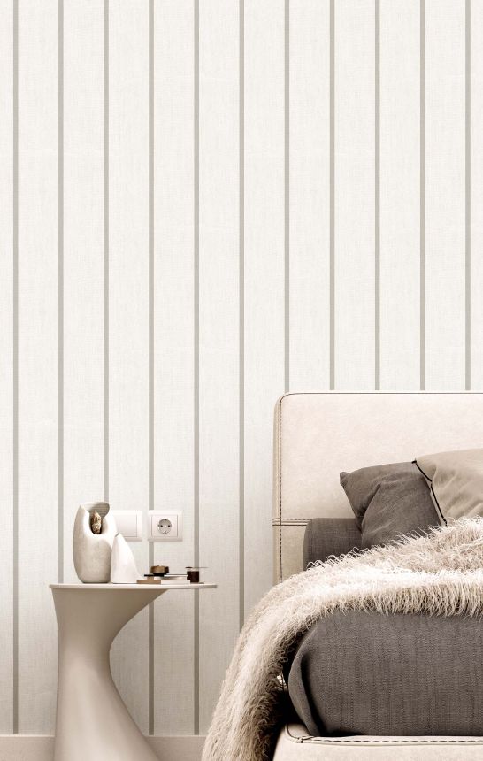 Vliesová tapeta na zeď, šedá, imitace látky, pruhy, 38461, Top Stripes, Parato by Cristiana Masi