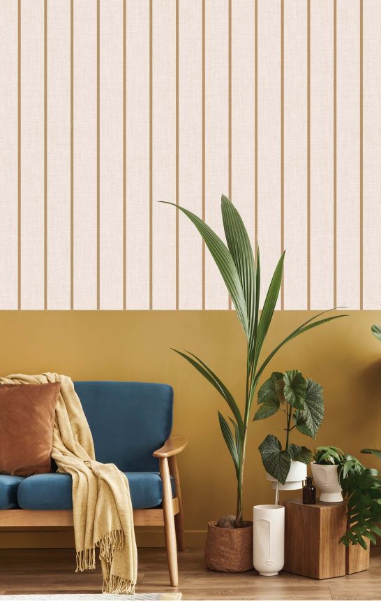 Vliesová tapeta na zeď, béžová, imitace látky, pruhy, 38463, Top Stripes, Parato by Cristiana Masi