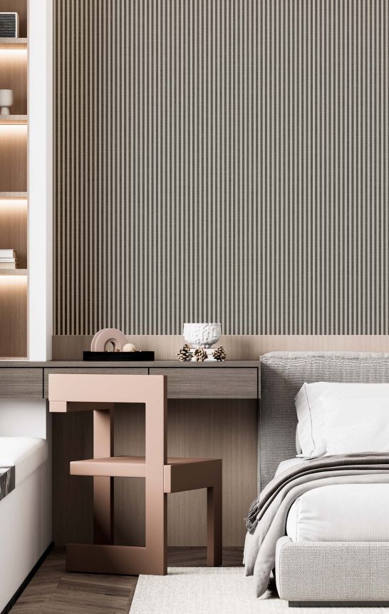 Vliesová tapeta na zeď, šedo-černá, imitace látky, pruhy, 38489, Top Stripes, Parato by Cristiana Masi