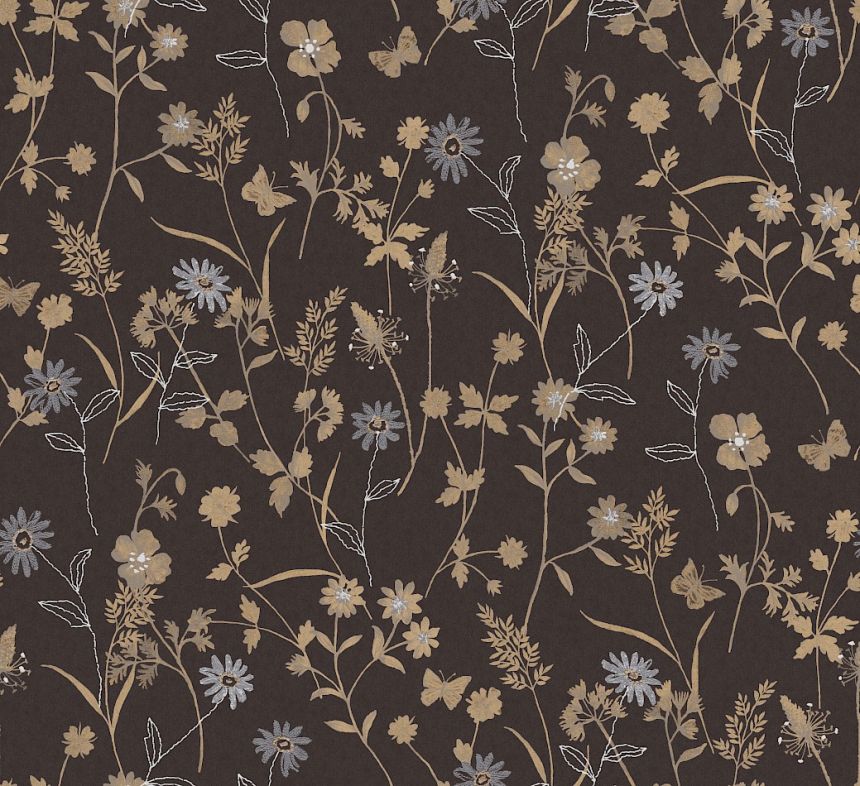 Vliesová tapeta na zeď, hnědá, květiny, ZON105, Amazone, Masureel