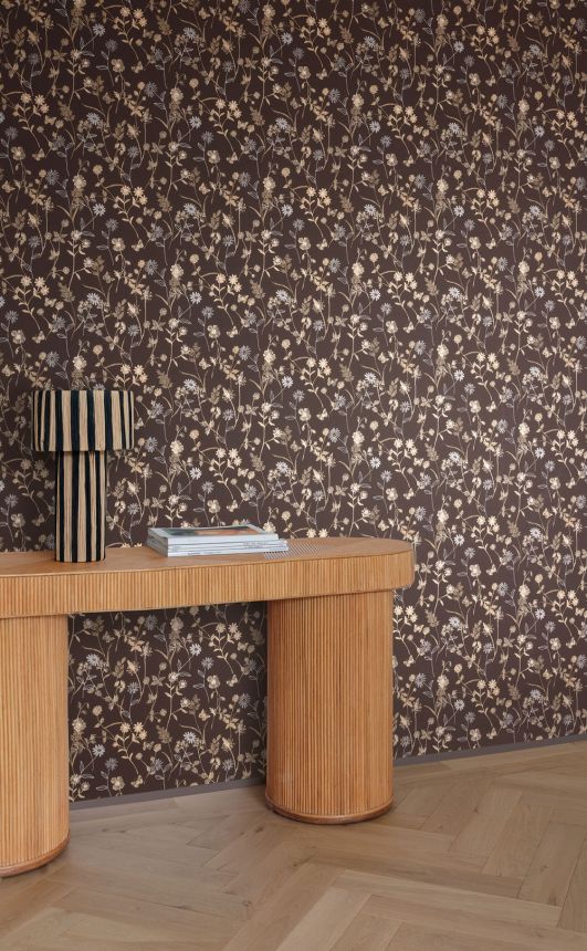 Vliesová tapeta na zeď, hnědá, květiny, ZON105, Amazone, Masureel