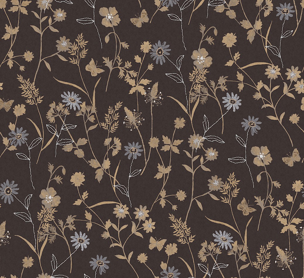 Vliesová tapeta na zeď, hnědá, květiny, ZON105, Amazone, Masureel