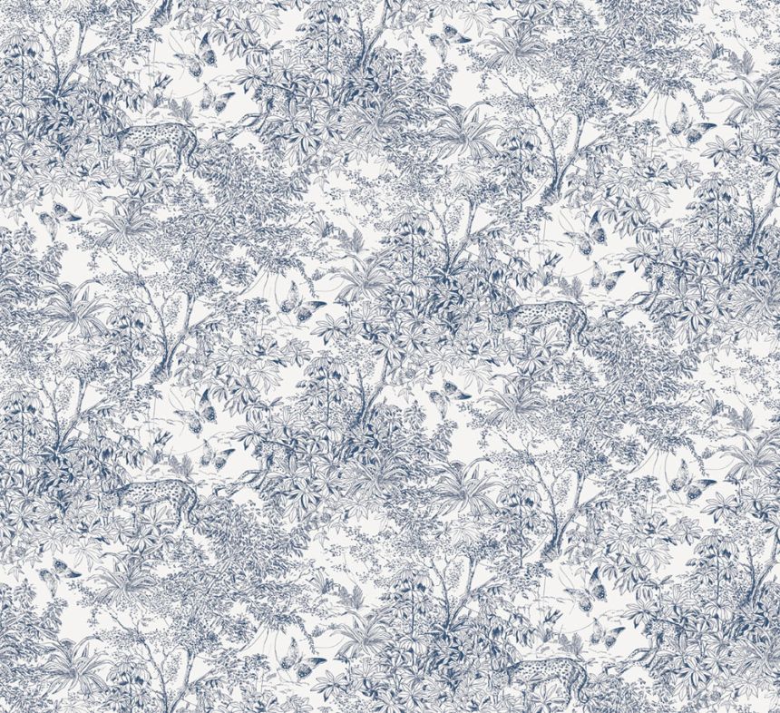 Vliesová tapeta na zeď, bílo-modrá, leopard, příroda, ZON201, Amazone, Masureel