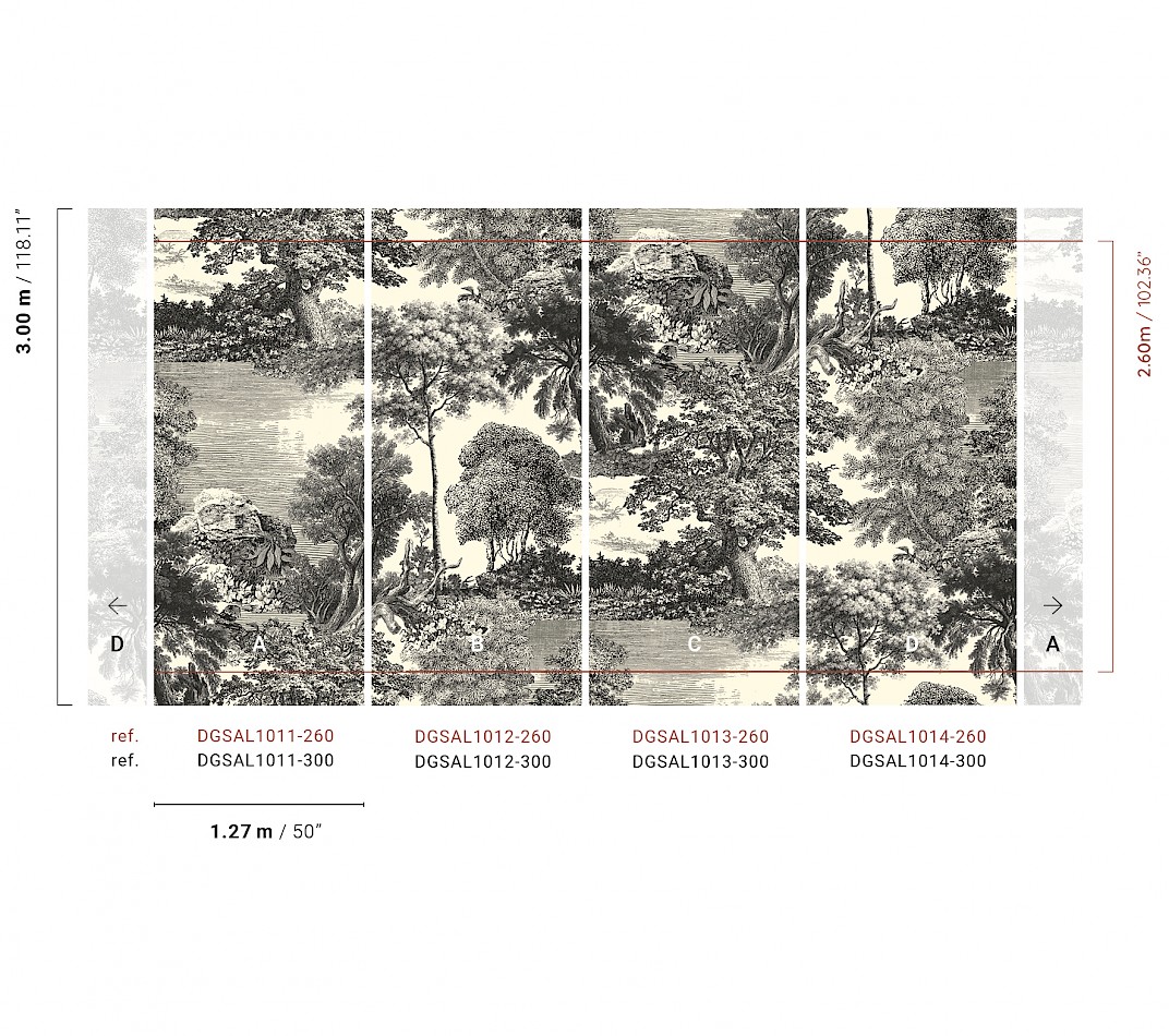 Vliesová obrazová tapeta na zeď, černá, les, stromy, DGSAL1012-260, Amazone, Masureel