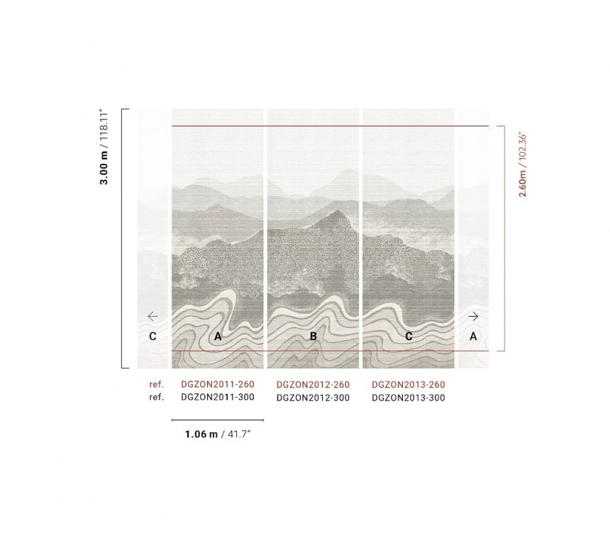 Vliesová obrazová tapeta na zeď, šedá, horská krajina, DGZON2011-260, Amazone, Masureel