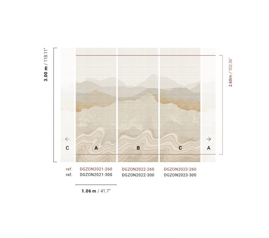 Vliesová obrazová tapeta na zeď, šedo-béžová, horská krajina, DGZON2021-300, Amazone, Masureel