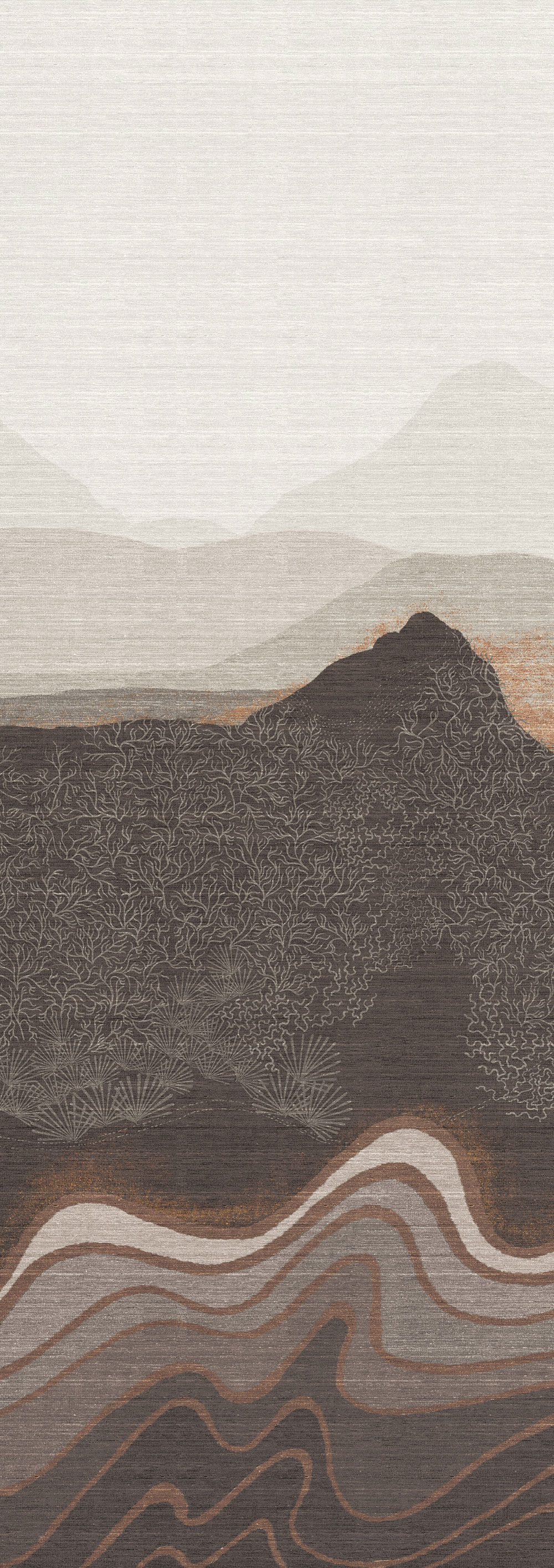 Vliesová obrazová tapeta na zeď, hnědo-šedá, horská krajina, DGZON2032-300, Amazone, Masureel