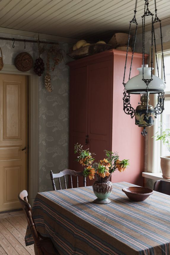 Vliesová tapeta na zeď, šedá, květiny, lekníny, 4169, Alla Tiders Hus, Borastapeter