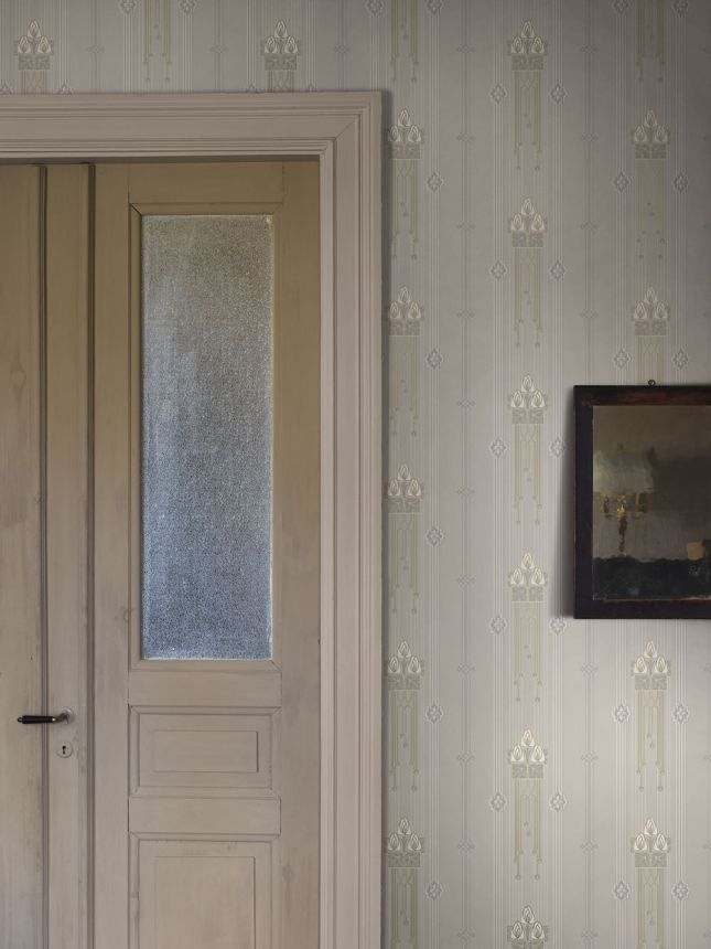 Vliesová tapeta na zeď, šedá, secesní vzor, 4171, Alla Tiders Hus, Borastapeter