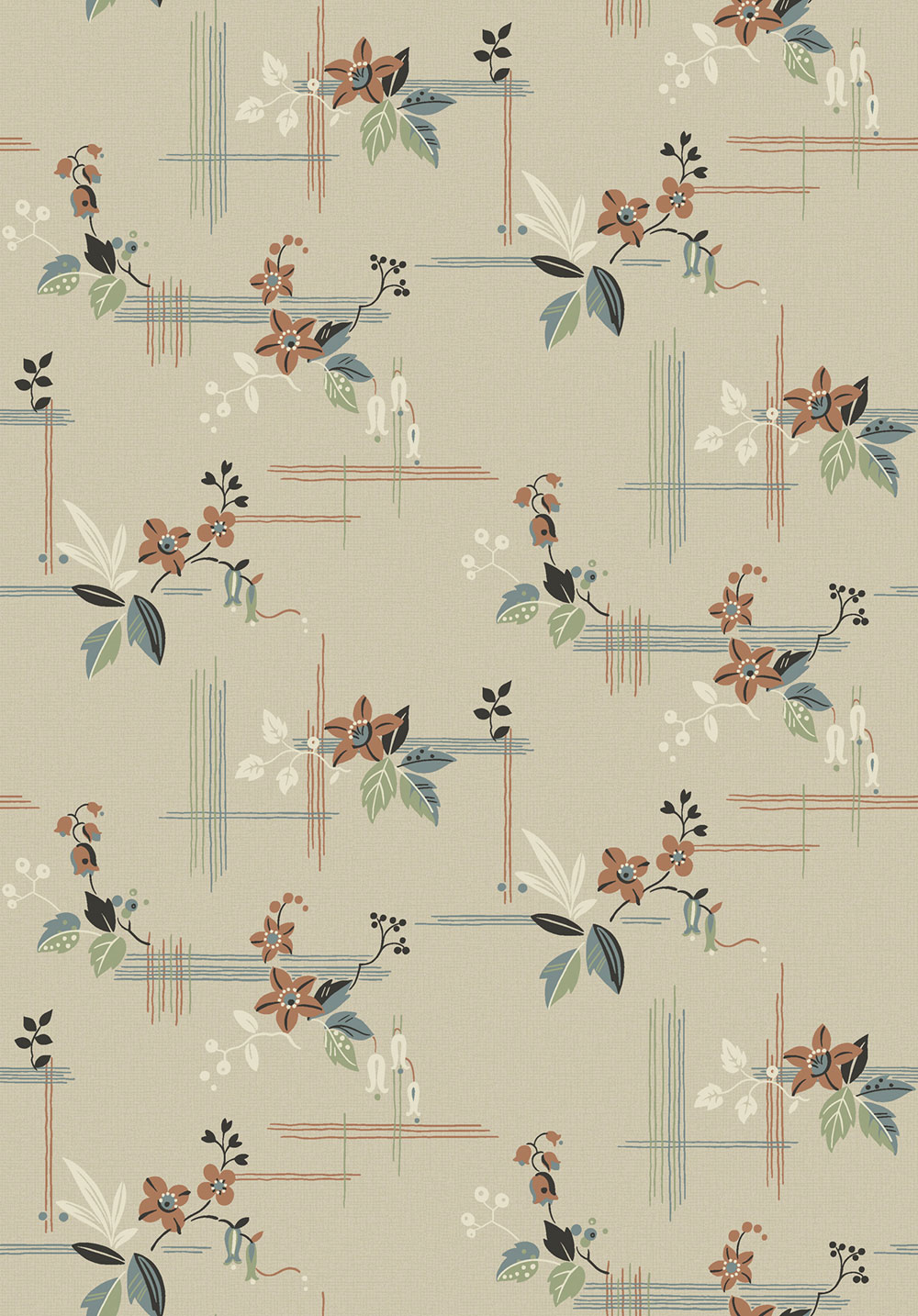 Vliesová tapeta na zeď, béžová, květiny, 4172, Alla Tiders Hus, Borastapeter