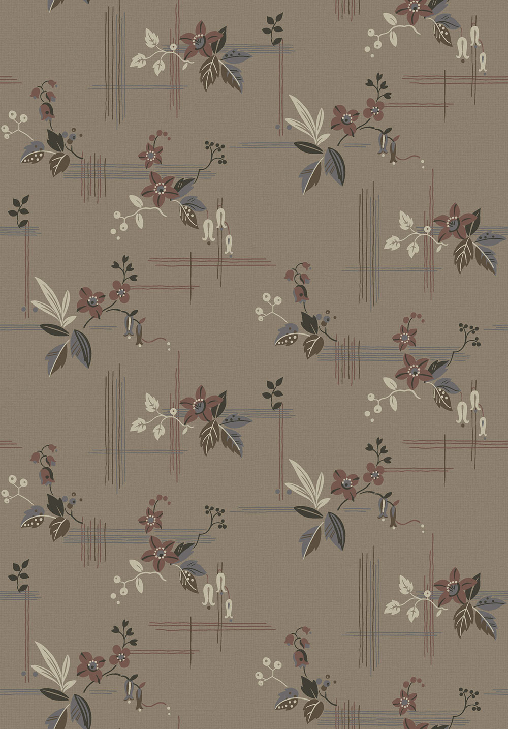 Vliesová tapeta na zeď, hnědá, květiny, 4173, Alla Tiders Hus, Borastapeter