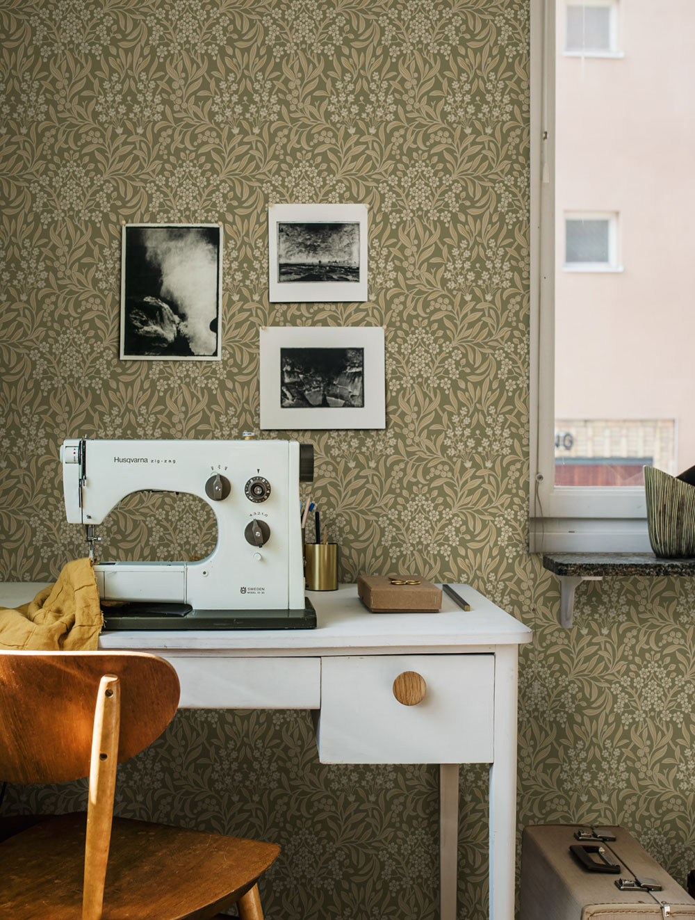 Vliesová tapeta na zeď, zelená, květiny, listy, 4183, Alla Tiders Hus, Borastapeter