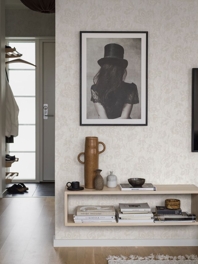 Vliesová tapeta na zeď, krémová, květiny, 38741, Borosan Hem, Borastapeter