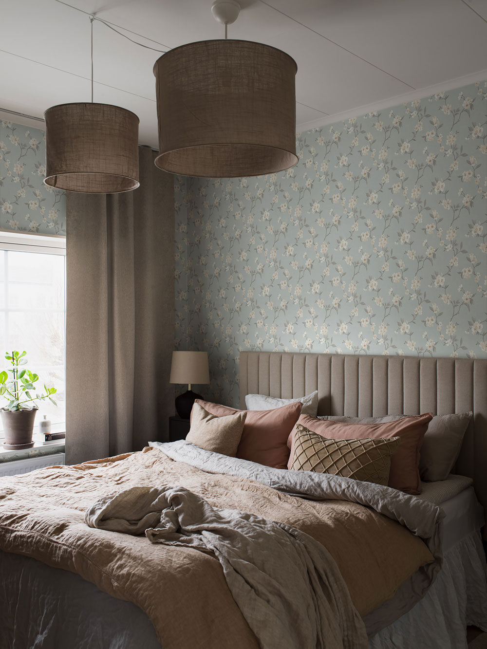 Vliesová tapeta na zeď, modrá, rozkvetlé větvičky, 38750, Borosan Hem, Borastapeter