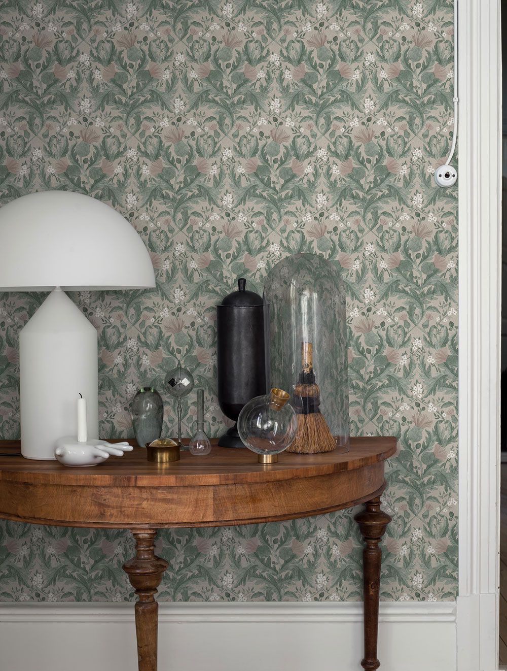 Vliesová tapeta na zeď, šedo-zelená, květiny, listy, 7203, Icons, Borastapeter