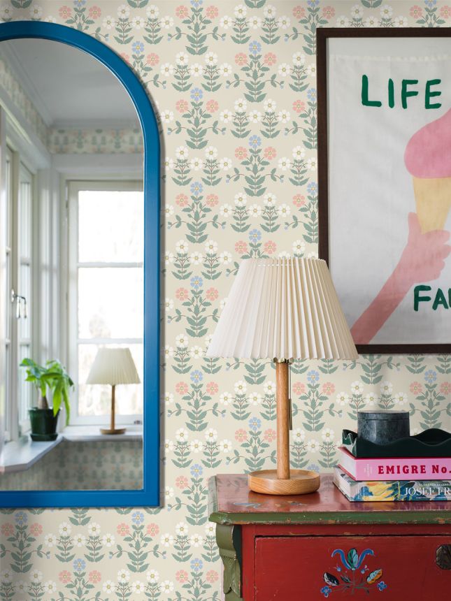 Vliesová tapeta na zeď, krémová, květiny, 4812, New Heritage,  Borastapeter