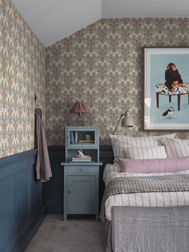 Vliesová tapeta na zeď, šedo-hnědá, květiny, 4813, New Heritage,  Borastapeter