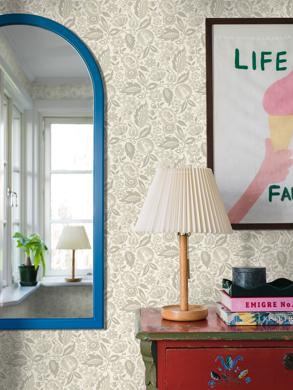 Vliesová tapeta na zeď, béžovo-šedá, květiny, 4818, New Heritage, Borastapeter