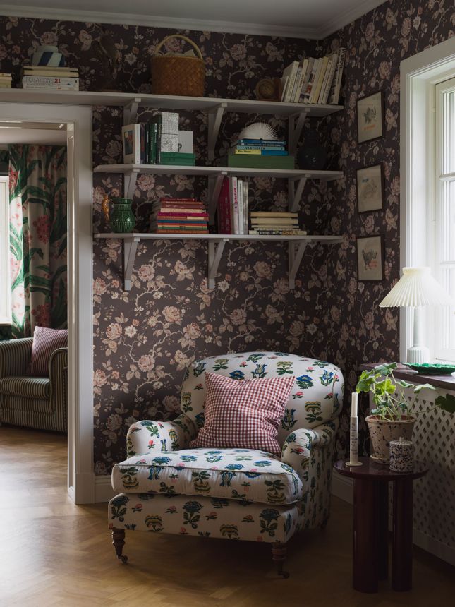 Vliesová tapeta na zeď, hnědá, květiny, 4827, New Heritage, Borastapeter