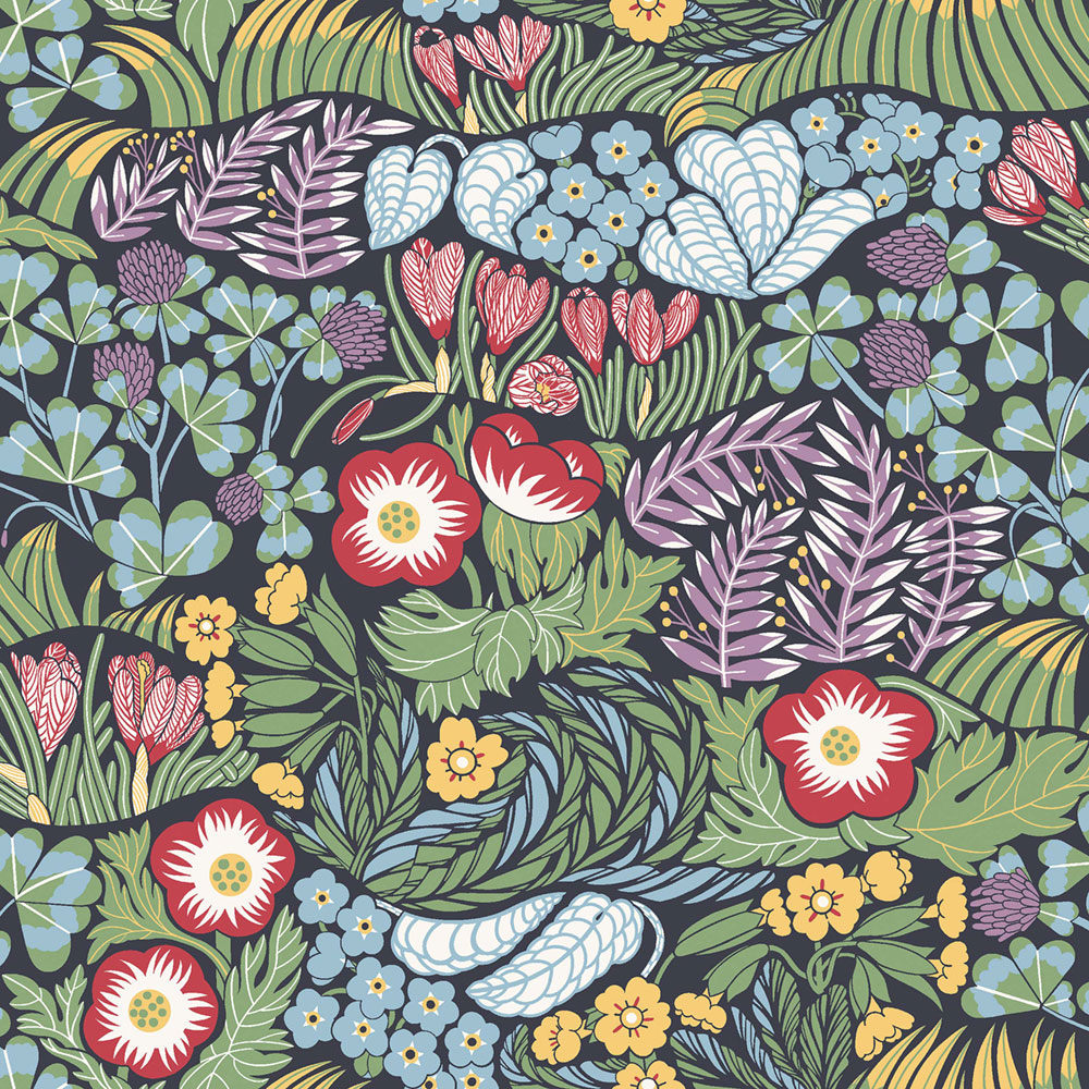 Vliesová tapeta na zeď, černá, květiny, 4842, New Heritage, Borastapeter