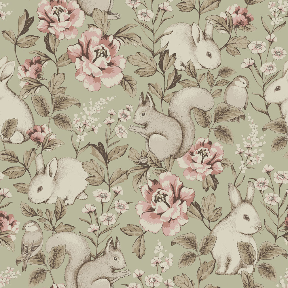 Vliesová tapeta na zeď, zelená, zvířátka, 6931, Newbie Wallpaper, Borastapeter