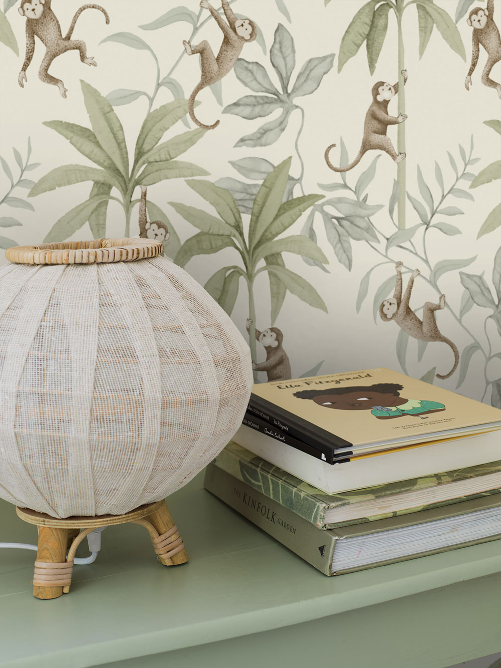 Vliesová tapeta na zeď, bílá, džungle, opice, 6936, Newbie Wallpaper, Borastapeter