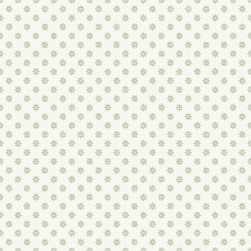 Vliesová tapeta na zeď, bílo-zelená, květiny, 5809, Nordic Folk, Borastapeter