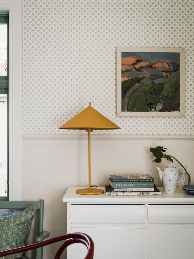 Vliesová tapeta na zeď, bílo-zelená, květiny, 5809, Nordic Folk, Borastapeter