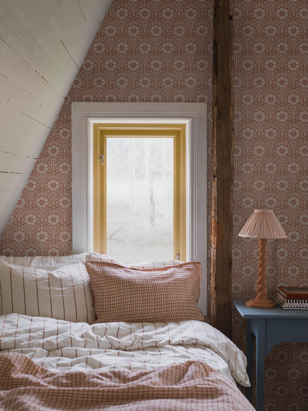 Vliesová tapeta na zeď, hnědo-červená, květiny, 5812, Nordic Folk, Borastapeter