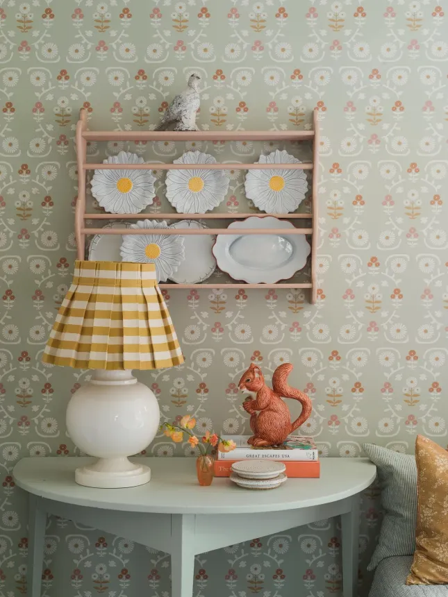 Vliesová tapeta na zeď,  zelená, květiny, 5820, Nordic Folk, Borastapeter