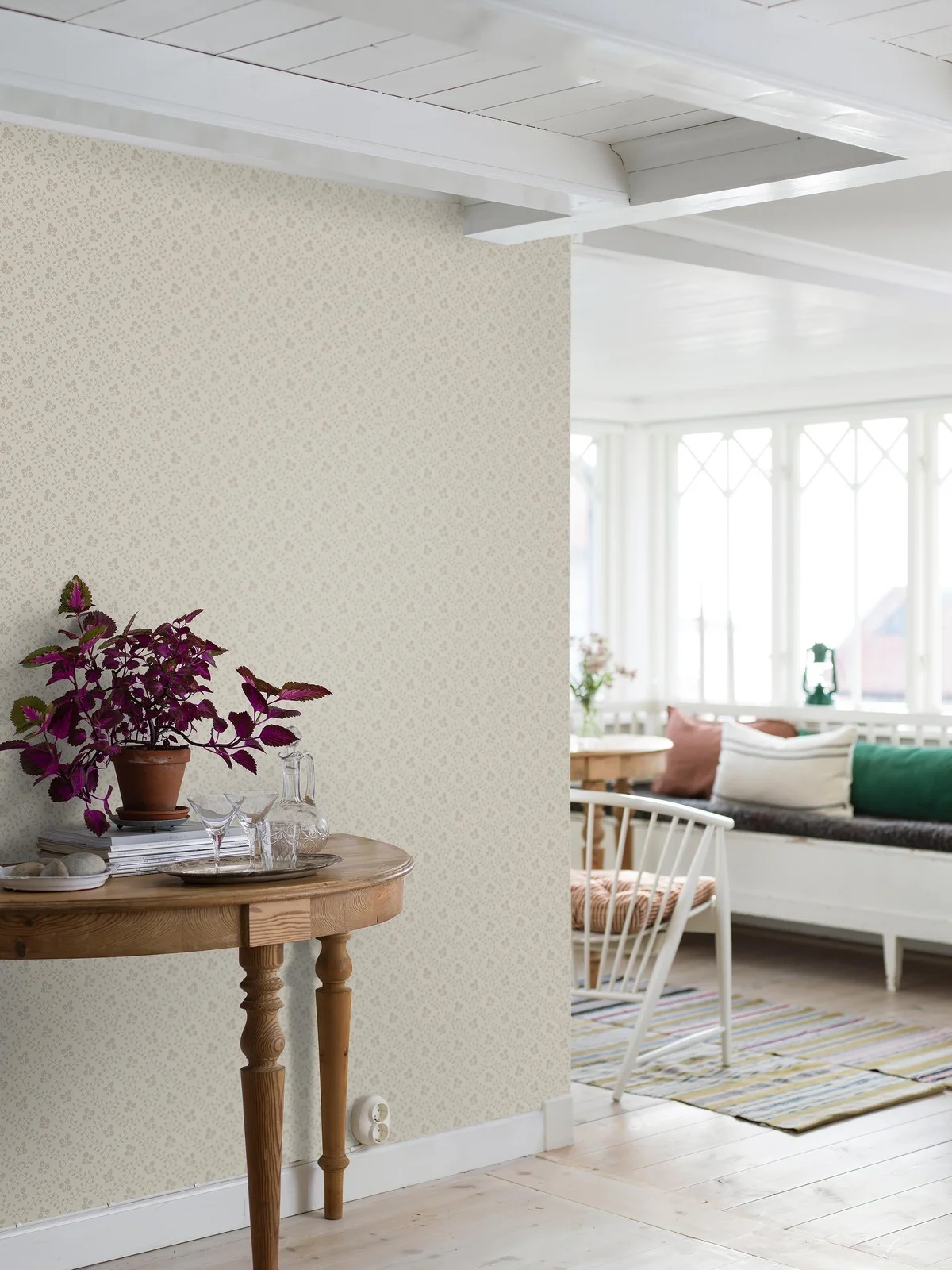 Vliesová tapeta na zeď, béžová, květiny, 5824, Nordic Folk, Borastapeter