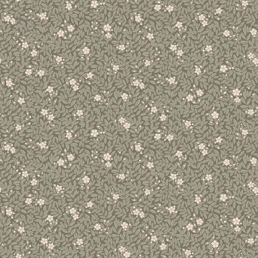 Vliesová tapeta na zeď, khaki, květiny, listy, 5715, Orangeri,  Borastapeter