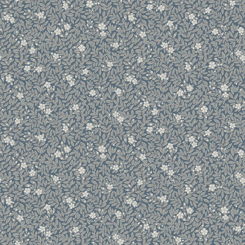 Vliesová tapeta na zeď, modrá, květiny, listy, 5717, Orangeri,  Borastapeter