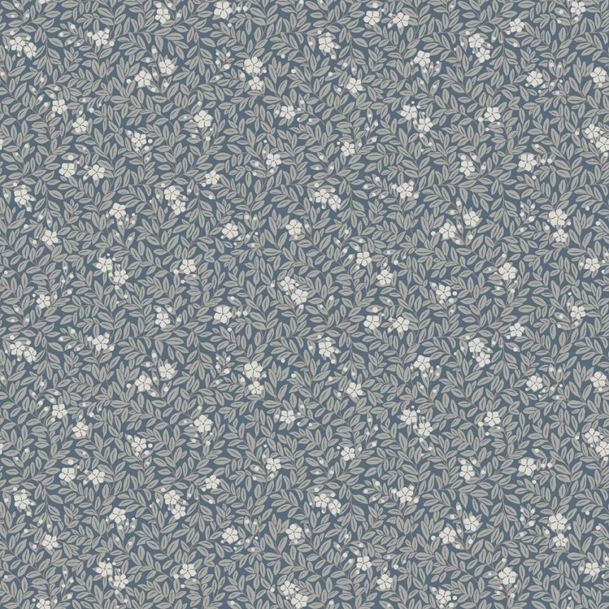 Vliesová tapeta na zeď, modrá, květiny, listy, 5717, Orangeri,  Borastapeter