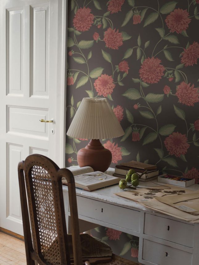 Vliesová tapeta na zeď, hnědá, květiny, 5719, Orangeri,  Borastapeter