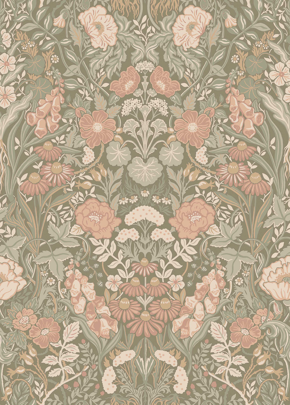 Vliesová tapeta na zeď, khaki, květiny, 5723, Orangeri,  Borastapeter