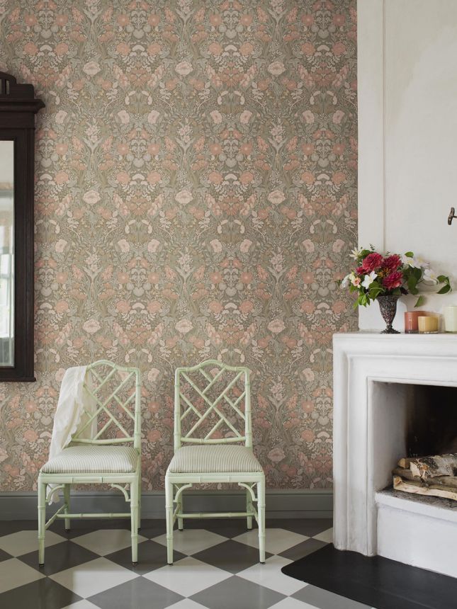 Vliesová tapeta na zeď, khaki, květiny, 5723, Orangeri,  Borastapeter