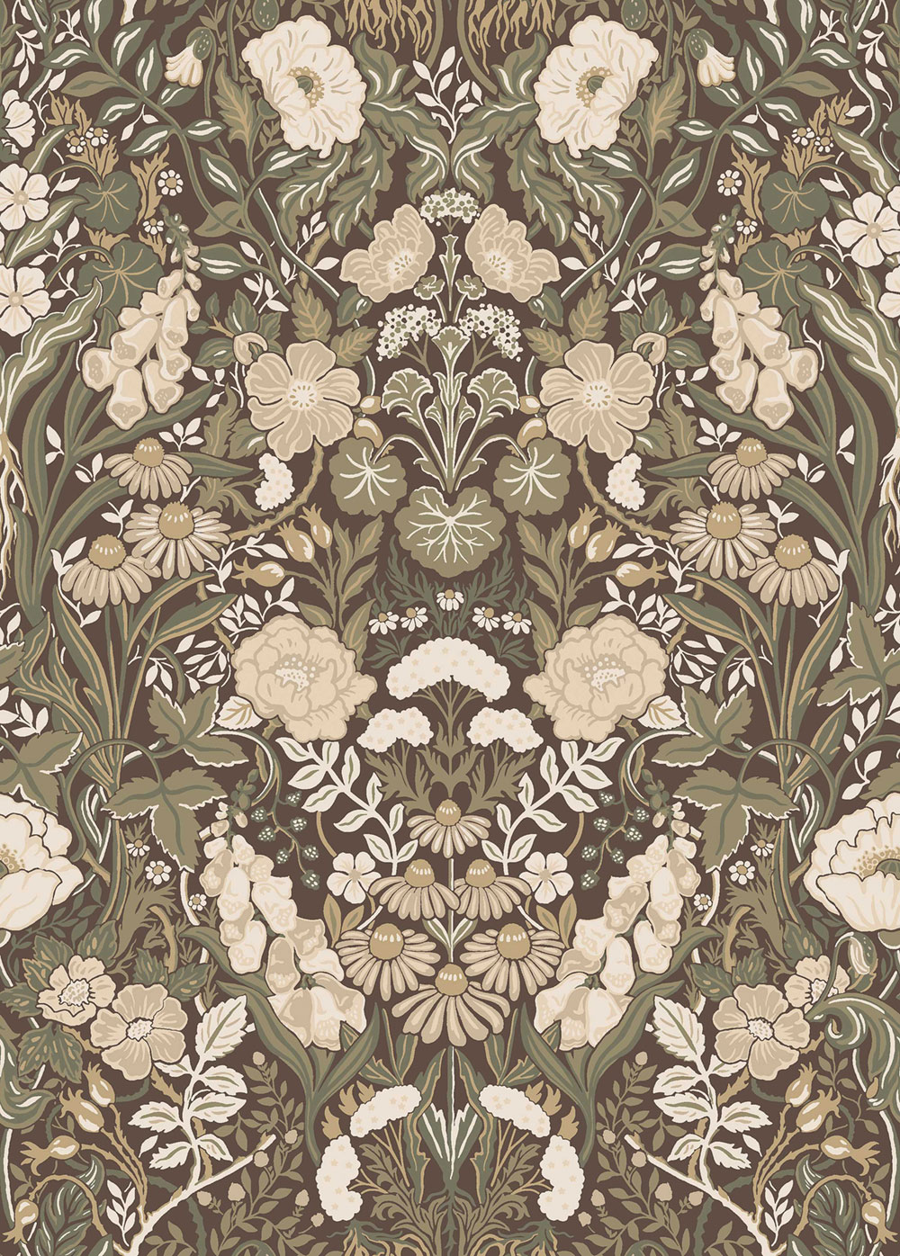 Vliesová tapeta na zeď, hnědá, květiny, 5725, Orangeri,  Borastapeter