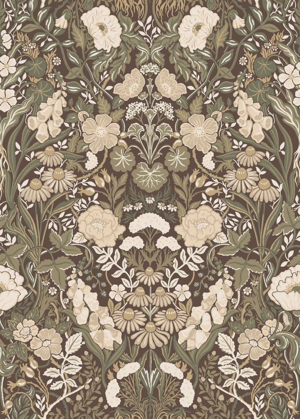 Vliesová tapeta na zeď, hnědá, květiny, 5725, Orangeri,  Borastapeter