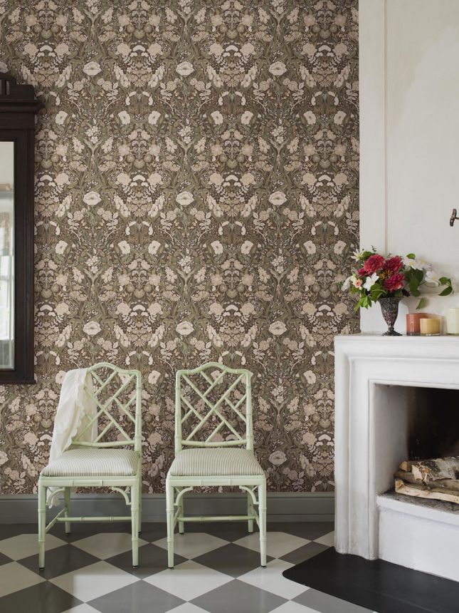 Vliesová tapeta na zeď, hnědá, květiny, 5725, Orangeri,  Borastapeter