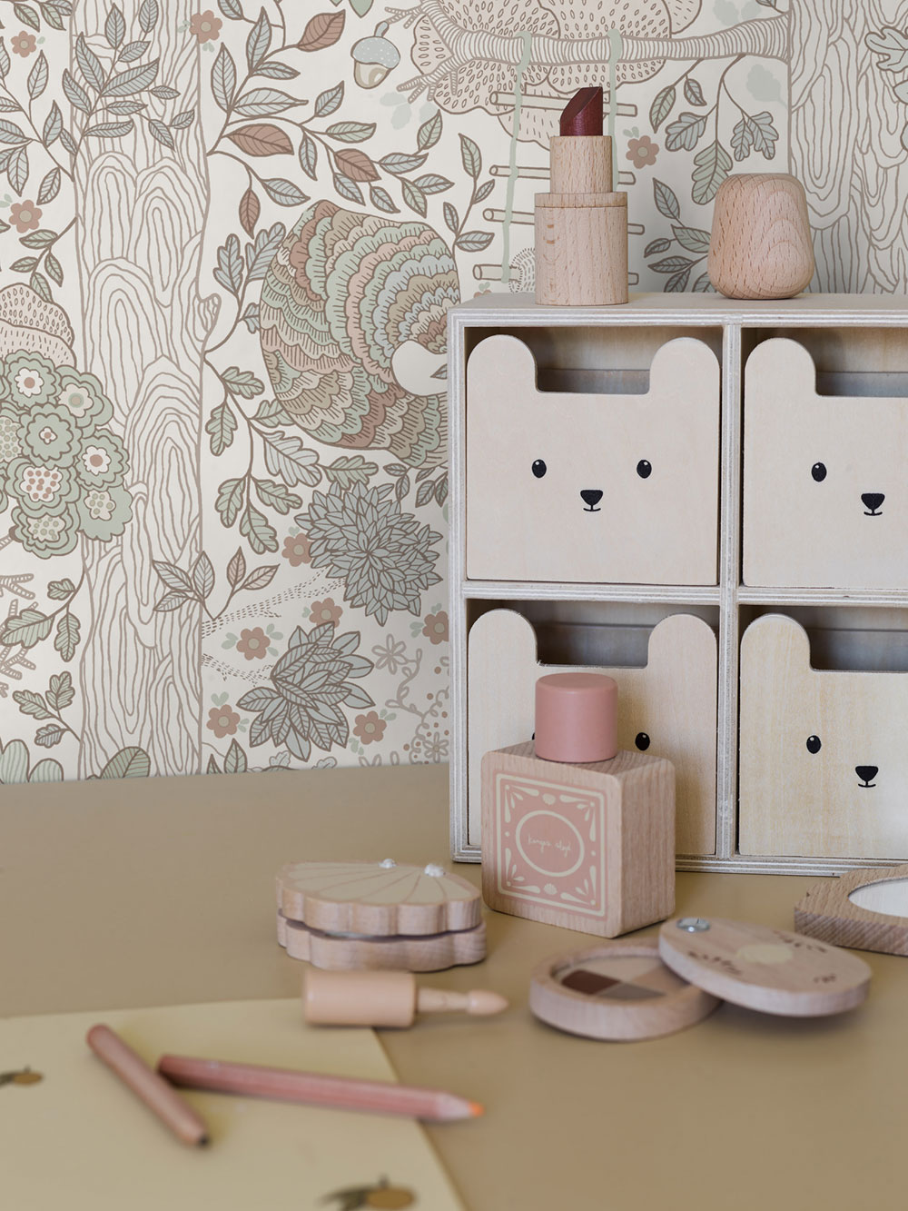 Dětská vliesová tapeta na zeď, krémová, zvířátka, 6291, Icons, Borastapeter