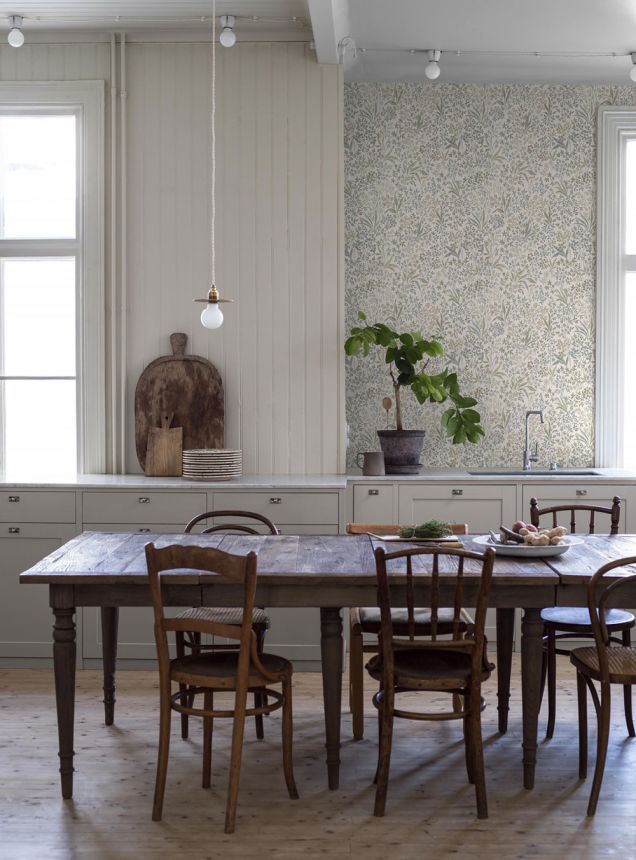 Vliesová tapeta na zeď, bílo-zelená, květiny, listy, 2026, Icons, Borastapeter