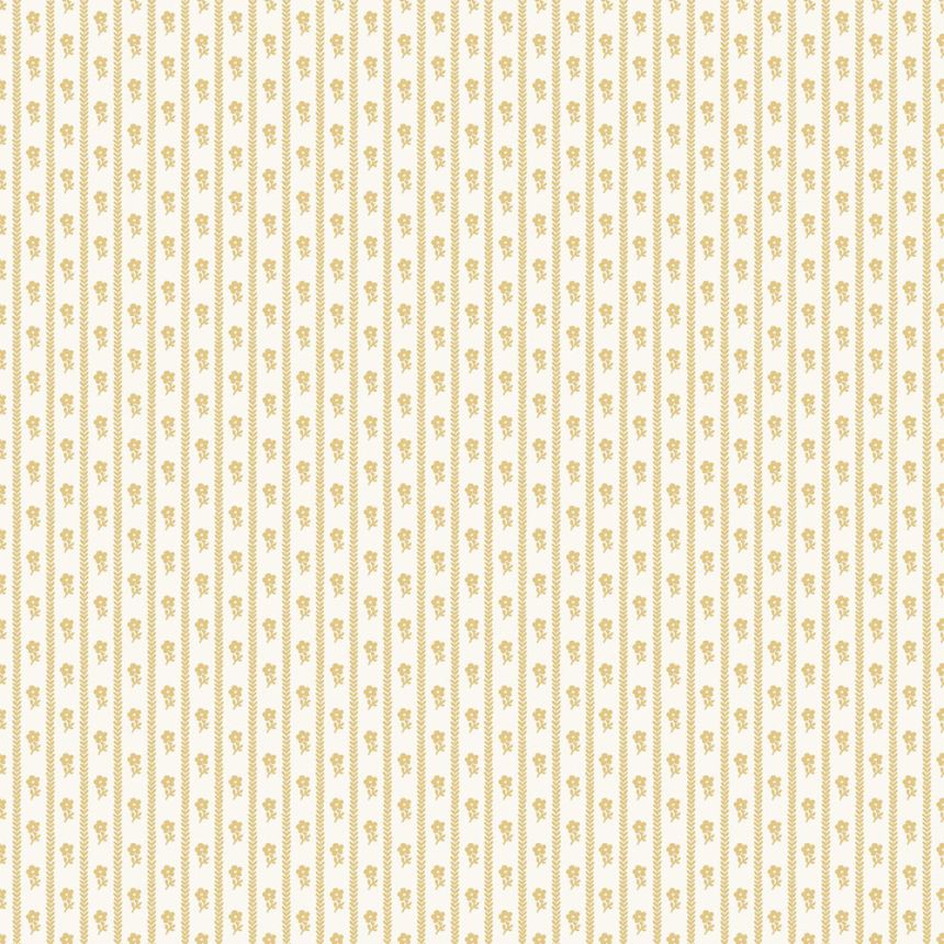 Vliesová tapeta na zeď, žlutá, květiny, proužky, 6953, Osterlen, Borastapeter