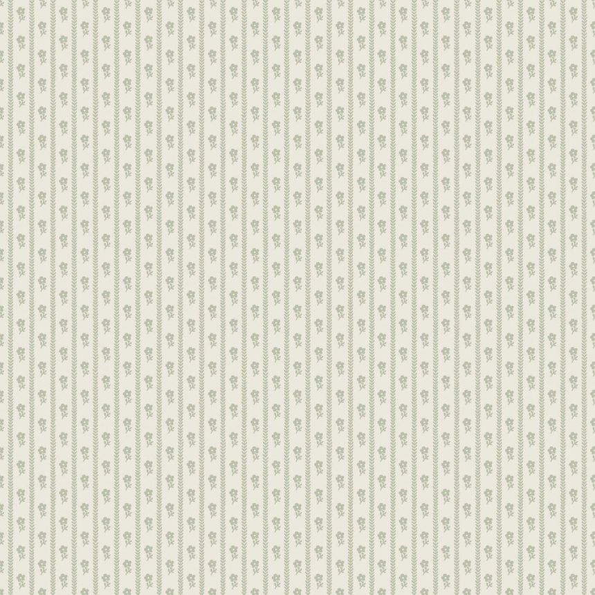 Vliesová tapeta na zeď, zelená, květiny, proužky, 6954, Osterlen, Borastapeter