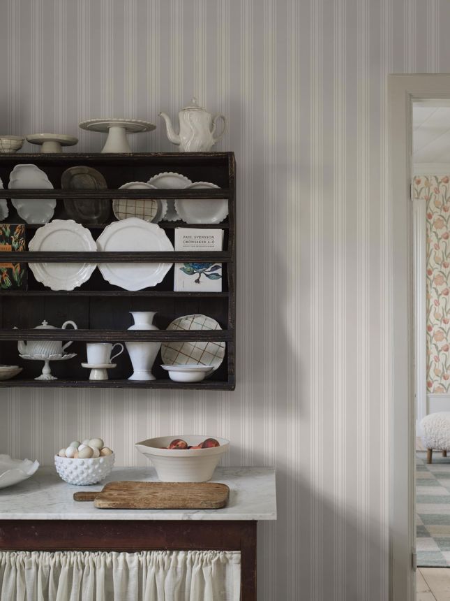 Vliesová tapeta na zeď, šedá, pruhy, 6961, Osterlen, Borastapeter